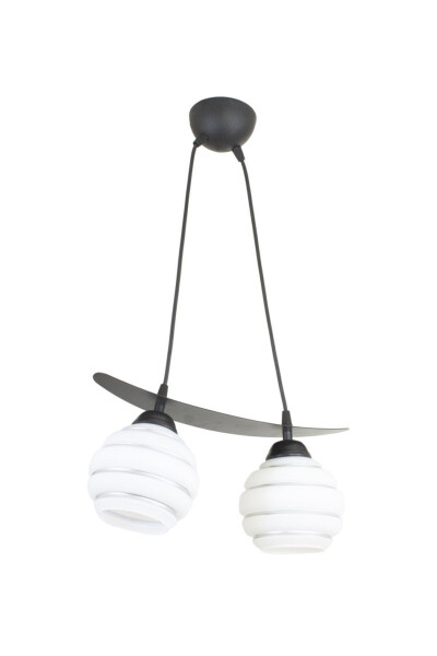 Uchlik Kumush Tasma Shisha Qayiq Model Uslubidagi Oshkor Avize - LAMBADAR