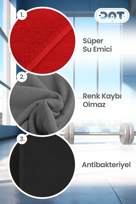 Uchlik Sportchi Sochig'i Microfiber Gym Fitness Boks Yugurish Tennis Antibakterial Sport Sochig'i 48x90sm-Qizil - 11
