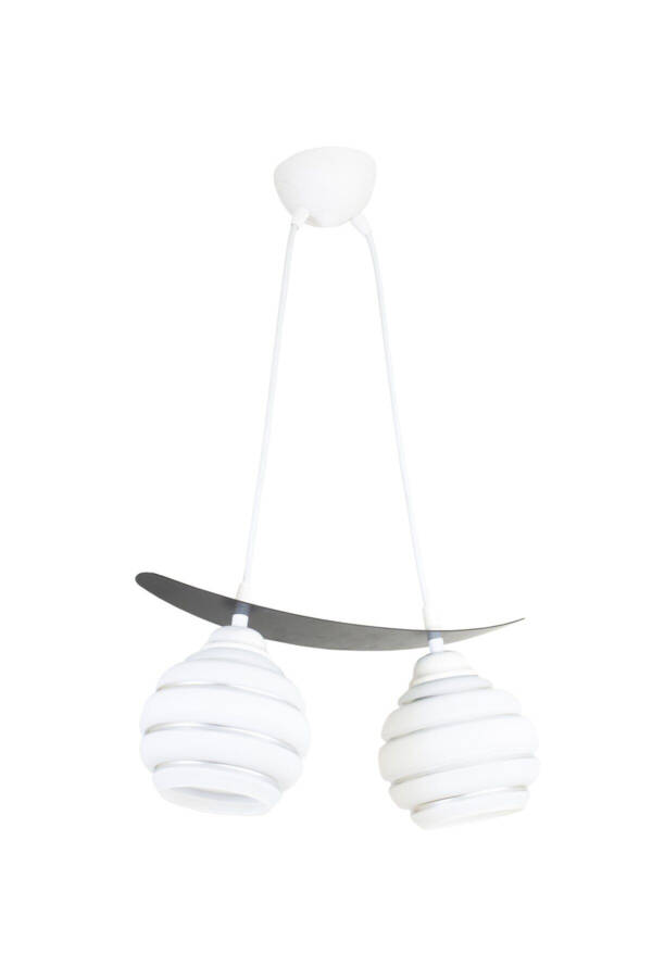 Uchta Kumush Chiziqli Shisha Qayiq Modelli Osib Qo'yilgan Chandelier - 1