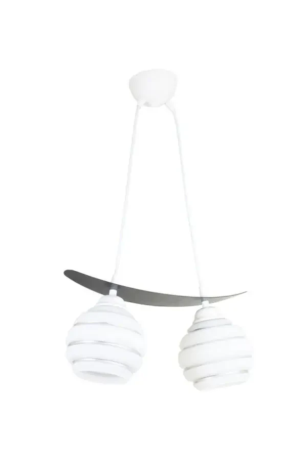 Uchta Kumush Chiziqli Shisha Qayiq Modelli Osib Qo'yilgan Chandelier - 1