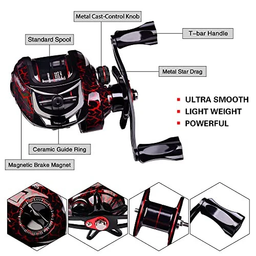 Удилище и катушка для рыбалки, 6.9ft карбоновое телескопическое удилище с катушками для спиннинга/бейтинг, набор снастей для ловли рыбы в море, пресной воде и на льду, набор удилищ - 5