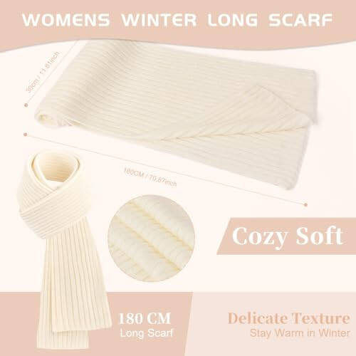 Uerymit Womens Winter Beanie Hat Scarf Gloves Set Warm Knit Beanie with Pom Pom Long Scarf Neck Warmer Touchscreen Gloves - 4