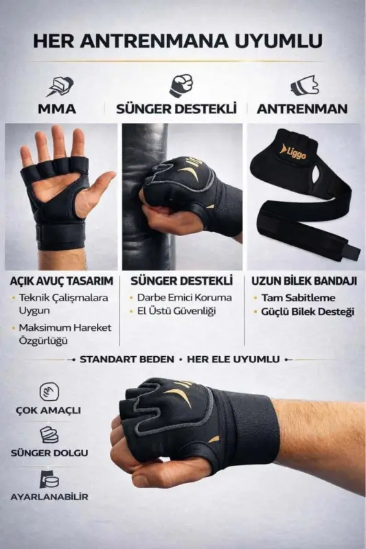 UFC MMA Qo'lqopi Bilak Bandaji bilan Boks Qo'lqopi Xalta Qo'lqopi Mashg'ulot Qo'lqopi - 3