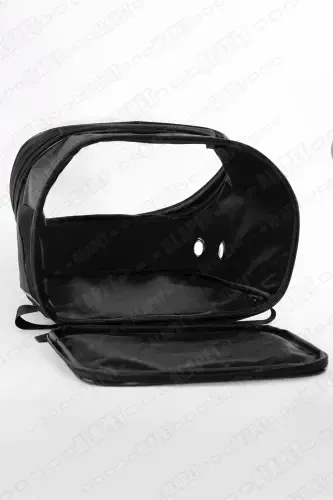 UFO Astronaut Cat Carrier - 7 Air Channel Paw Patterned 47x40x35cm (15kg)-Black - 6