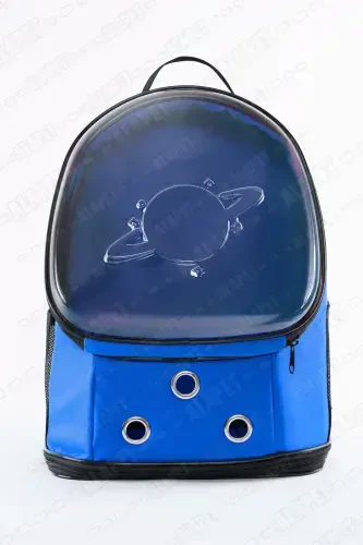 Ufo Astronaut Cat Carrier - 7 Air Channel Paw Patterned 47x40x35cm (15kg)-Turquoise - ALAPET (1)