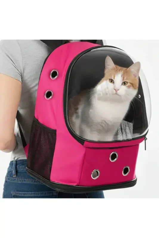 UFO Astronaut Cat Carrier - 7 Air Channels Paw Pattern 47x40x35cm (15kg) - ALAPET
