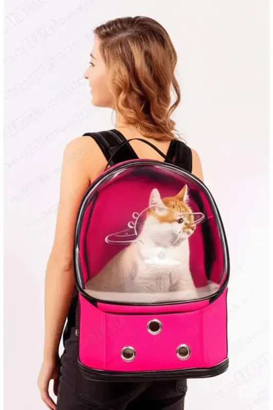 UFO Astronavt Mushuklarni Tashish Sumkasi - 7 Havo Kanallari Panja Naqshli 47x40x35sm (15kg) - 2