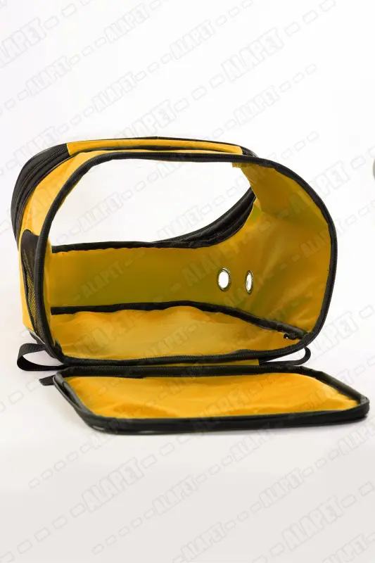 Ufo Astronot Kedi Taşıma Çantası - 7 Hava Kanallı Pati Desenli 47x40x35cm (15kg) - Sarı - 6