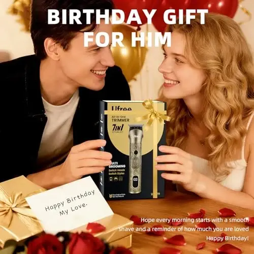 Ufree Beard Trimmer for Men, Electric Razor Shaver, Cordless Hair Clipper Shaving Kit for Mustache Body Nose Ear Hair Facial, Adjustable Beard Grooming Kit Birthday Gifts for Men - 5