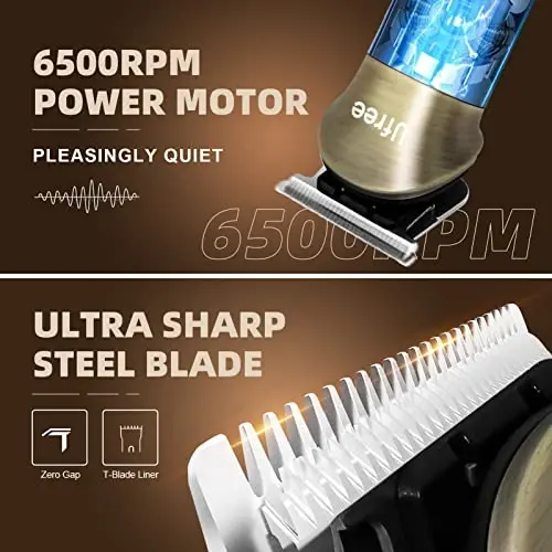 Ufree 7-in-1 Beard Trimmer for Men, Electric Razor Shaver, Men Grooming Kit | 1-10 mm Adjustable Comb for All Mustache Lengths, Type-C, LED Display, Versatile Use on Sideburns, Body, Nose Hair, Men Gift - 3