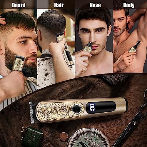 Ufree Gifts for Men, Beard Trimmer for Men with Charging Stand, IPX7 Waterproof Electric Razor Shavers for Men, Clippers for Hair Cutting, Mens Grooming Kit for Mustache Nose Facial Body - 2