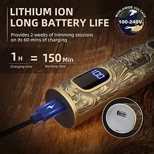 Ufree Триммер для бороды для мужчин, Беспроводные машинки для стрижки волос, Электрическая бритва для мужчин, Набор для бритья для усов, тела, носа, ушей и лица, Набор для ухода за бородой 7 в 1 Подарки для папы на день отца - 6