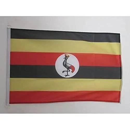 Uganda dengiz bayrog'i 18'' x 12'' - Uganda bayroqlari 30 x 45 sm. - Qayiq uchun banner 12x18 dyuym - AZ FLAG 