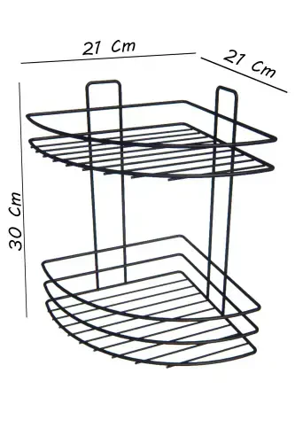 Угловая полка для ванной комнаты, 2-х уровневая, самоклеящаяся, для душа, шампуня, органайзер. - 6