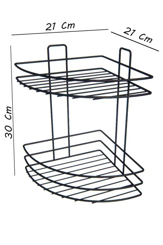Угловая полка для ванной комнаты, 2-х уровневая, самоклеящаяся, для душа, шампуня, органайзер. - 6