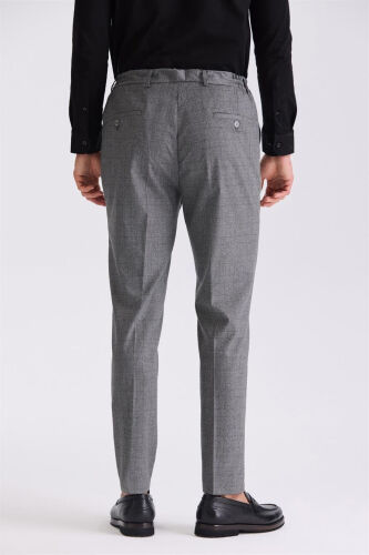 Угольно-серые шерстяные брюки с удобной посадкой на резинке в поясе - 4