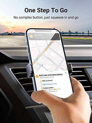 UGREEN Car Vent Phone Mount Air Vent Clip Holder Cell Phone Car Mount Phone Holder Compatible with iPhone 15 14 13 12 Pro Max Mini Plus, iPhone 11 SE XS XR 8 7 6 6S Smartphone - 8