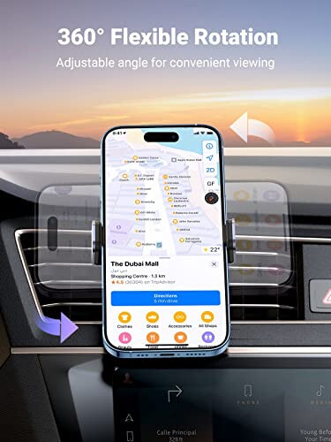 UGREEN Car Vent Phone Mount Air Vent Clip Holder Cell Phone Car Mount Phone Holder Compatible with iPhone 15 14 13 12 Pro Max Mini Plus, iPhone 11 SE XS XR 8 7 6 6S Smartphone - 13