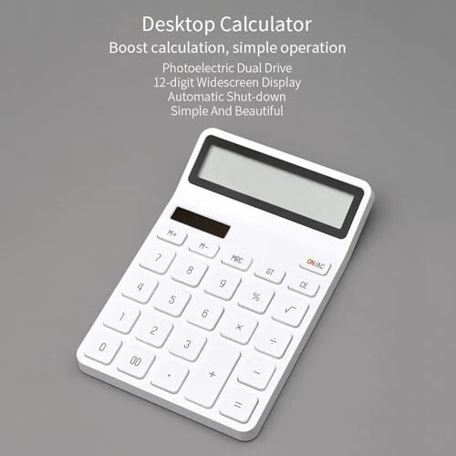 Uifrwmpyx Solar Powered Calculator with High Sensitivity Keys and Clear 12 Digit Display Battery/Solar Power Automatic Switches - 6