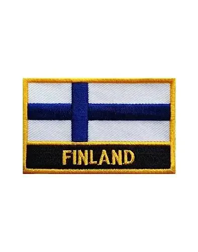 Uijokdef 1 PCS Finland Flag Patches Iron On or Sew On Embroidered Tactical Military National Finland Patch 