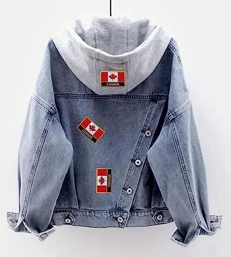 Uijokdef 1 PCS Canada Flag Patches Iron On or Sew On Embroidered Tactical Military National Canada Patch - 3