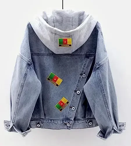 Uijokdef 1 PCS Cameroon Flag Patches Iron On or Sew On Embroidered Tactical Military National Cameroon Patch - Uijokdef (1)