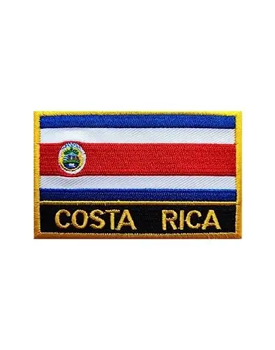 Uijokdef 1 PCS Costa Rica Flag Patches Iron On or Sew On Embroidered Tactical Military National Costa Rica Patch 