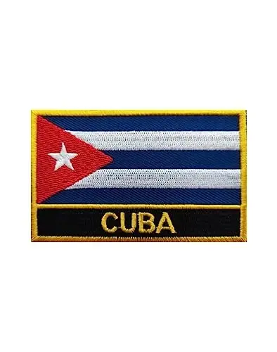 Uijokdef 1 PCS Cuba Flag Patches Iron On or Sew On Embroidered Tactical Military National Cuba Patch 
