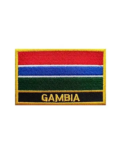 Uijokdef 1 dona Gambiya bayrog'i yamoqlari dazmollanadi yoki tikiladi kashtado'zlik taktik harbiy milliy Gambiya yamog'i - UIJOKDEF