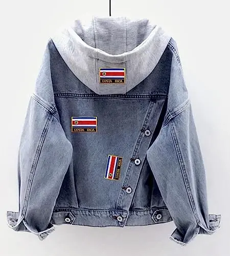 Uijokdef 1 dona Kosta Rika bayrog'i yamoqlari dazmollanadi yoki tikiladi kashtachilik taktik harbiy milliy Kosta Rika yamog'i - 3