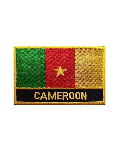 Uijokdef 1 PCS Cameroon Flag Patches Iron On or Sew On Embroidered Tactical Military National Cameroon Patch - 2