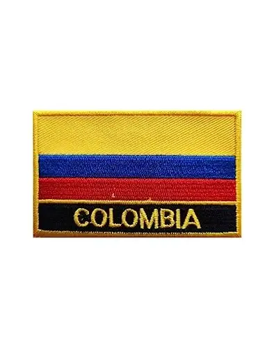 Uijokdef 1 PCS Columbia Flag Patches Iron On or Sew On Embroidered Tactical Military National Columbia Patch - UIJOKDEF