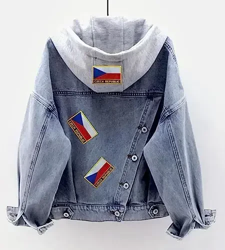 Uijokdef 1 PCS Czech Republic Flag Patches Iron On or Sew On Embroidered Tactical Military National Czech Republic Patch - 3