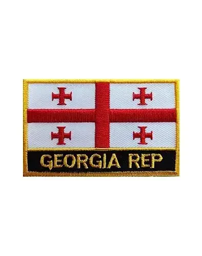 Uijokdef 1 PCS Georgia Flag Patches Iron On or Sew On Embroidered Tactical Military National Georgia Patch - UIJOKDEF (1)