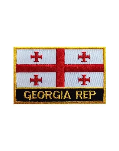 Uijokdef 1 PCS Georgia Flag Patches Iron On or Sew On Embroidered Tactical Military National Georgia Patch - 2