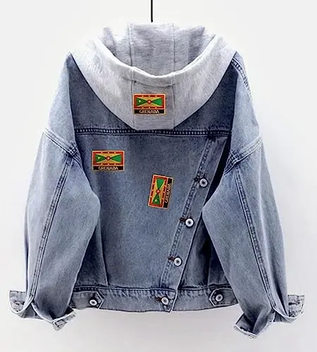 Uijokdef 1 PCS Grenada Flag Patches Iron On or Sew On Embroidered Tactical Military National Grenada Patch - 3