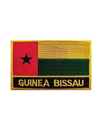 Uijokdef 1 PCS Guinea-Bissau Flag Patches Iron On or Sew On Embroidered Tactical Military National Guinea-Bissau Patch - 1