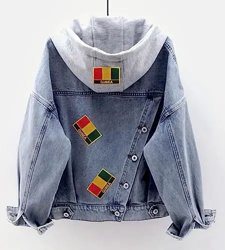 Uijokdef 1 PCS Guinea Flag Patches Iron On or Sew On Embroidered Tactical Military National Guinea Patch - 3