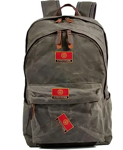 Uijokdef 1 PCS Kyrgyzstan Flag Patches Iron On or Sew On Embroidered Tactical Military National Kyrgyzstan Patch - 4