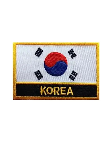 Uijokdef 1 PCS South Korea Flag Patches Iron On or Sew On Embroidered Tactical Military National South Korea Patch 
