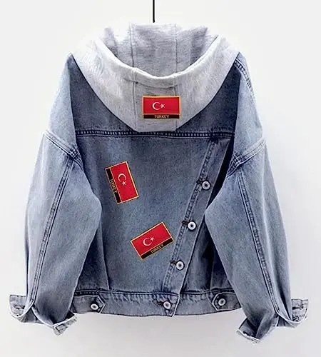 Uijokdef 1 PCS Turkey Flag Patches Iron On or Sew On Embroidered Tactical Military National Turkey Patch - 3