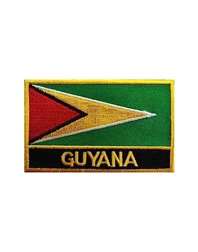 Uijokdef 1 PCS Guyana Flag Patches Iron On or Sew On Embroidered Tactical Military National Guyana Patch - UIJOKDEF