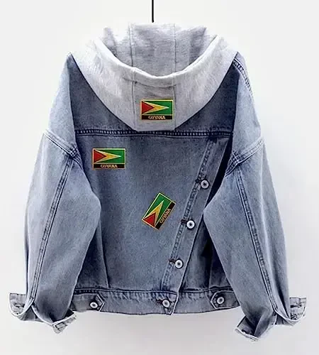 Uijokdef 1 PCS Guyana Flag Patches Iron On or Sew On Embroidered Tactical Military National Guyana Patch - 3