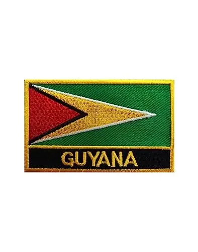 Uijokdef 1 PCS Guyana Flag Patches Iron On or Sew On Embroidered Tactical Military National Guyana Patch - 1