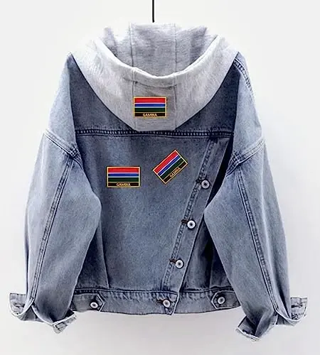 Уижокдеф 1 ШТ. Флаг Гамбии Нашивки Приутюжить или Пришить Вышитый Тактический Военный Национальный Флаг Гамбии - 3