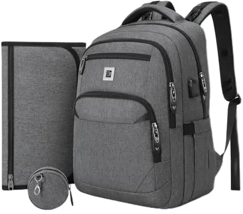 UKEIN Diaper Bag Backpack, Multi function Baby Bag with Portable Changing Pad, Pacifier Holder,Diaper Bags with USB Charging Port,Perfect Baby Shower Gifts for Mom, Dad, Newborn - 1