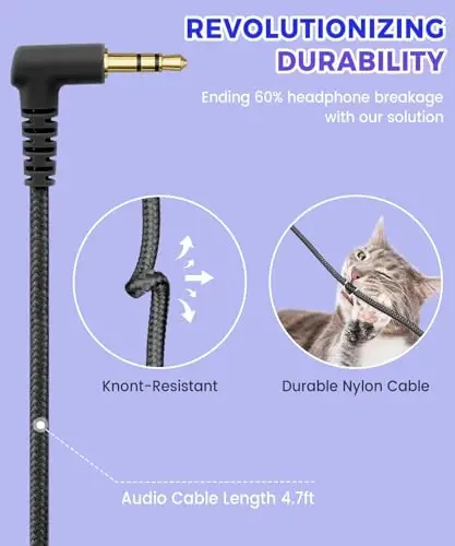 UKELALA C3 Kids Headphones Wired, On-Ear Wired Head Phones for Boys Girls with 3.5mm Jack, Foldable, Adjustable Headband, Child Headphone for School Home Airplane Tablet Black - 4