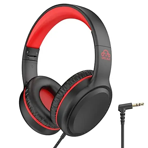 UKELALA On Ear Wired Headphones for Kids Stereo Lightweight Youth Head Phones with 4.9 ft NO-Tangle Cord for Girls Toddler 3.5mm Jack Headphone for chromebooks Computer for School Classroom - 1