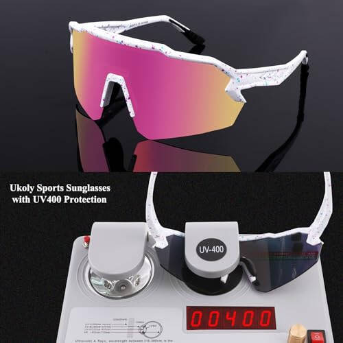 Ukoly Baseball Sunglasses For Men Women,Sports Sunglasses For Baseball Running Cycling UV400 protection TR90 Frame 615 - 4