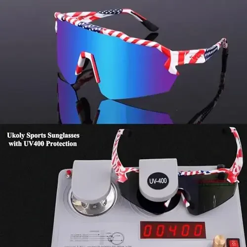 Ukoly Baseball Sunglasses For Men Women,Sports Sunglasses For Baseball Running Cycling UV400 protection TR90 Frame 615 - 4